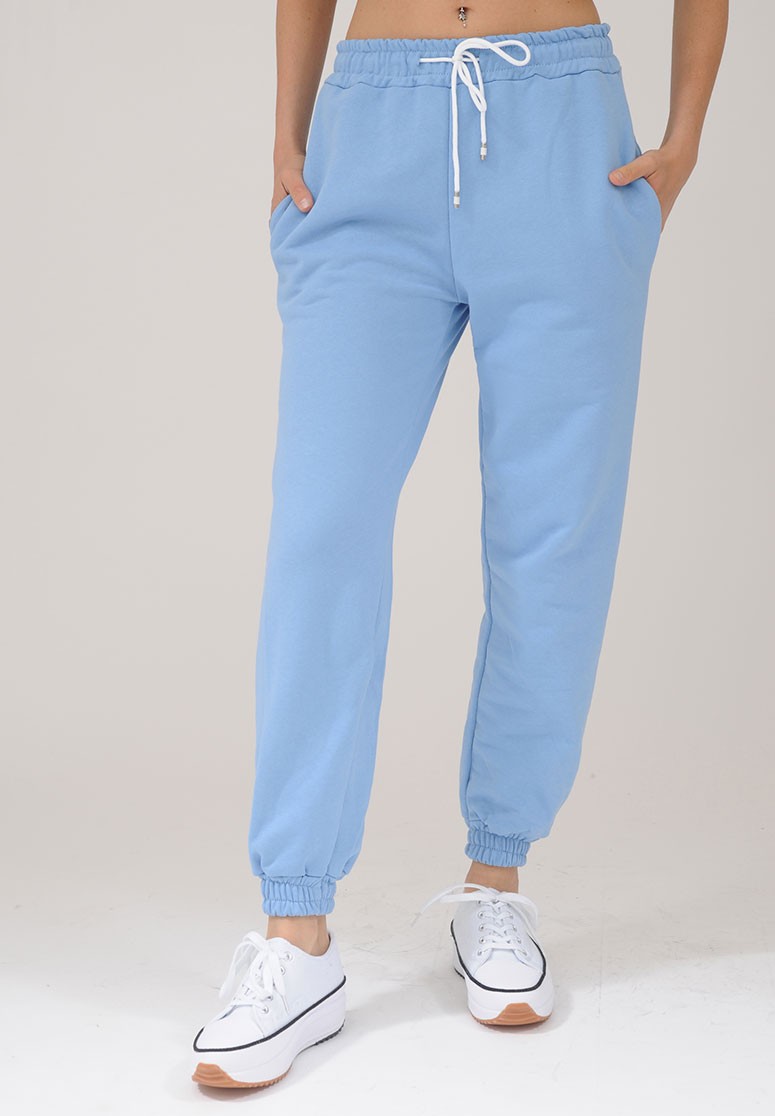 Pantalon survêtement femme bleu confortable et tendance